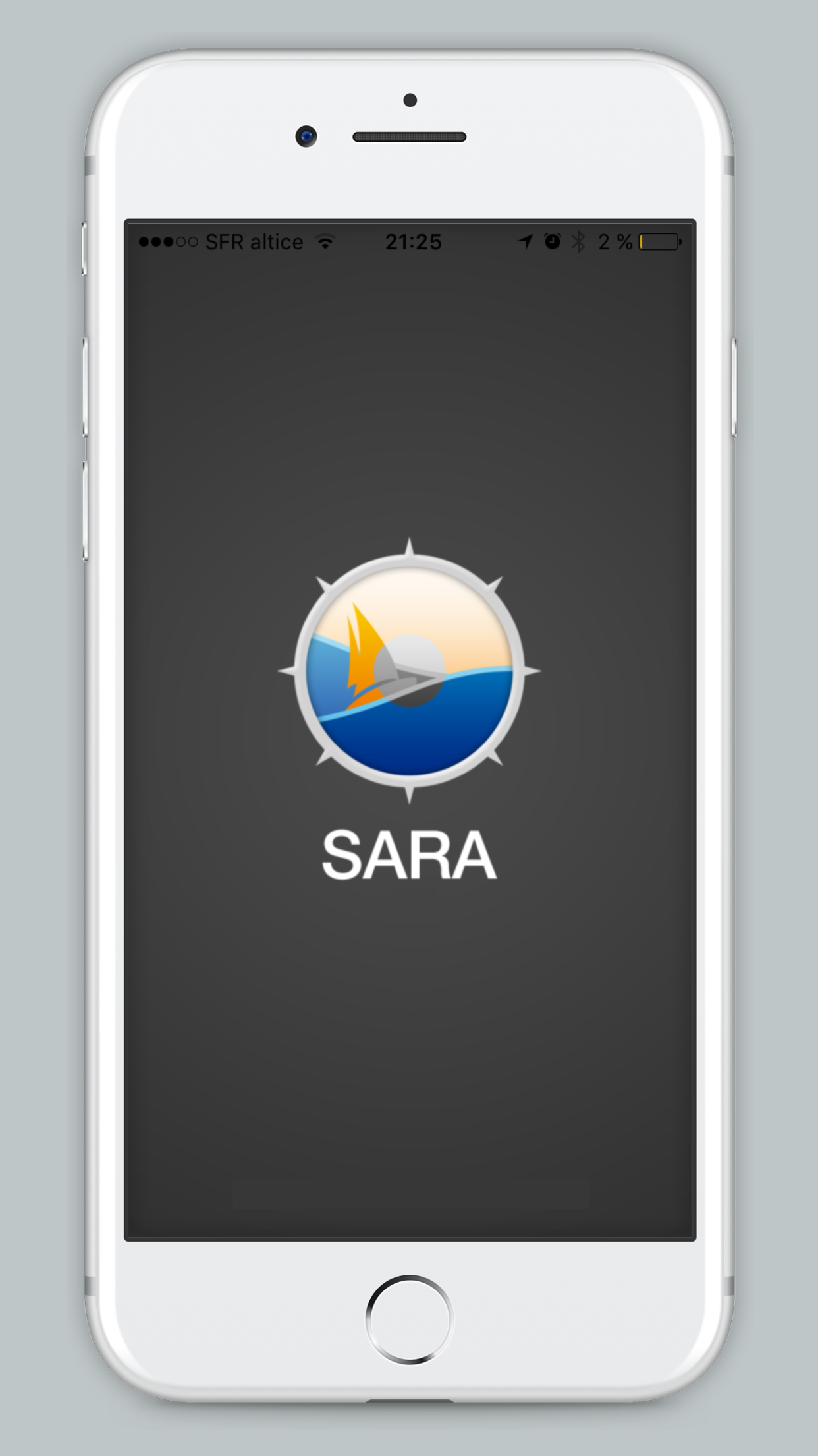 Ecran d'accueil de SARA sur un iphone 6